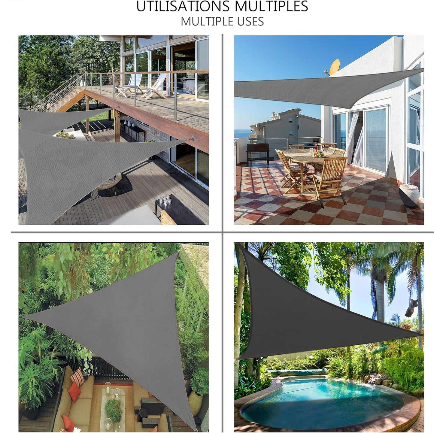 Voile d'ombrage triangulaire