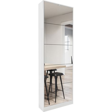 Le Reflet Parfait - Armoire à Chaussures avec Miroir Pleine Longueur